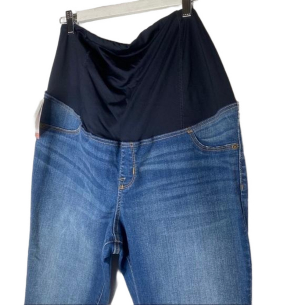 over the belly pull on skinny crop maternity jeans